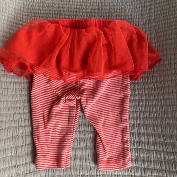 Red Stripe tutu leggings Sz 3 months - Picture 2 of 2